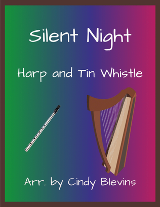 Silent Night, Harp and Tin Whistle (D)