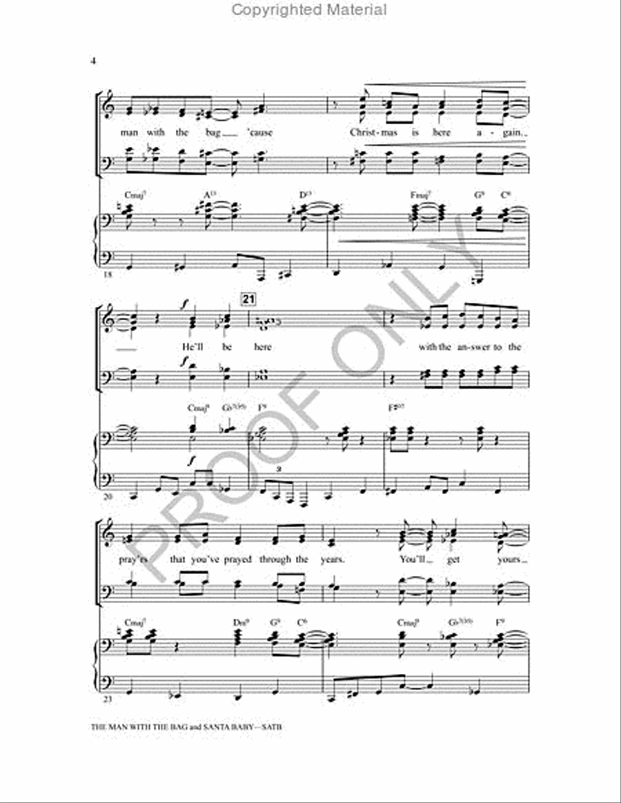 The Man With The Bag And Santa Baby 4-Part scores gallery preview page 4