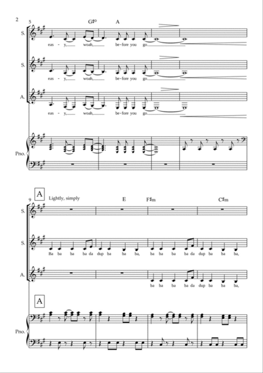 Let Me Down Easy SSA scores gallery preview page 2