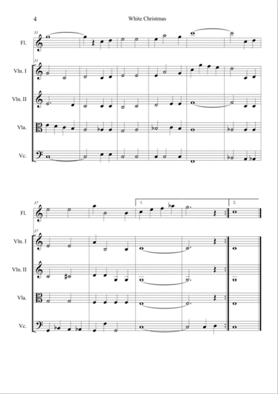 I'm Dreaming Of A White Christmas Flute scores gallery preview page 4