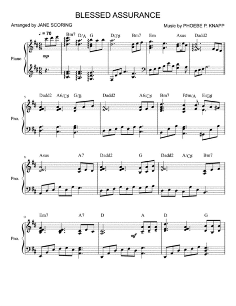 Blessed Assurance (Solo piano) Blessed Assurance (Solo piano) Piano Solo scores gallery preview page 2