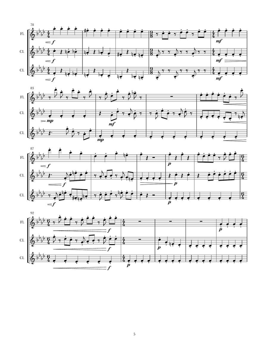 Metro - For Flute and Two Clarinets Small Ensemble scores gallery preview page 5