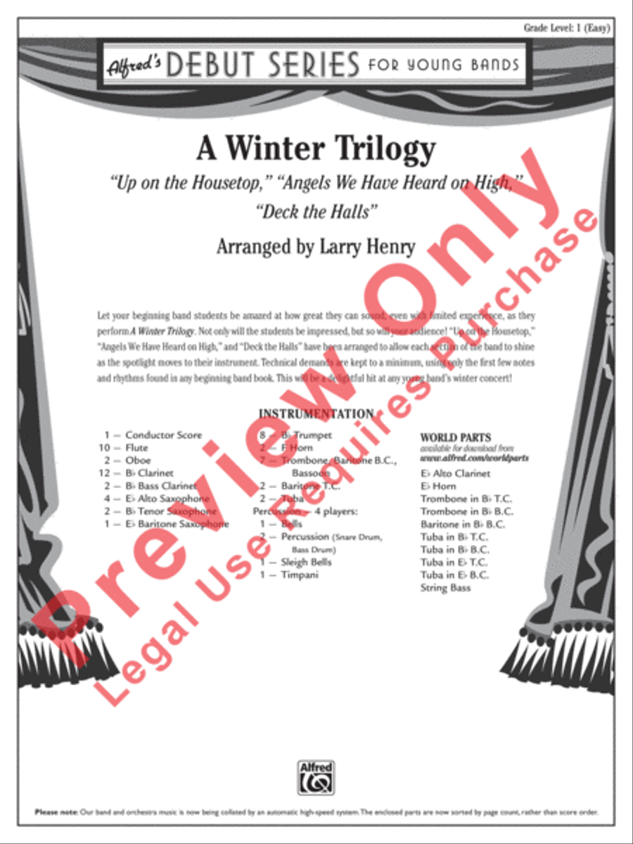 A Winter Trilogy Concert Band scores gallery preview page 2