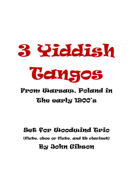 3 Yiddish Tangos for Flute, Oboe, and Clarinet image number null