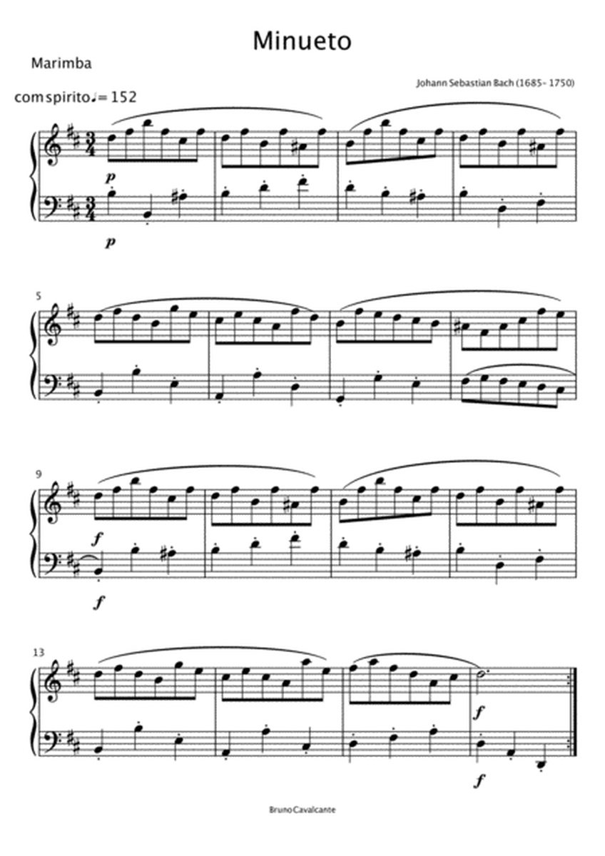 Minuet BWV 814 Bach Marimba image number null