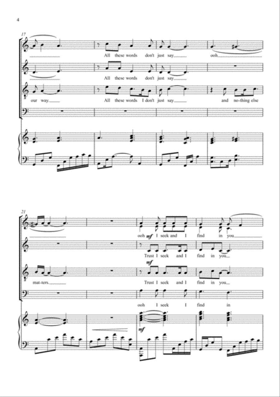 Nothing Else Matters 4-Part scores gallery preview page 4