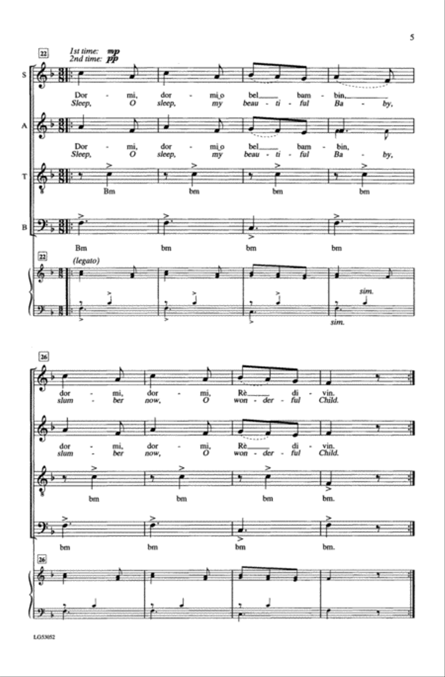 Dormi, Dormi, O Bel Bambin 4-Part scores gallery preview page 4