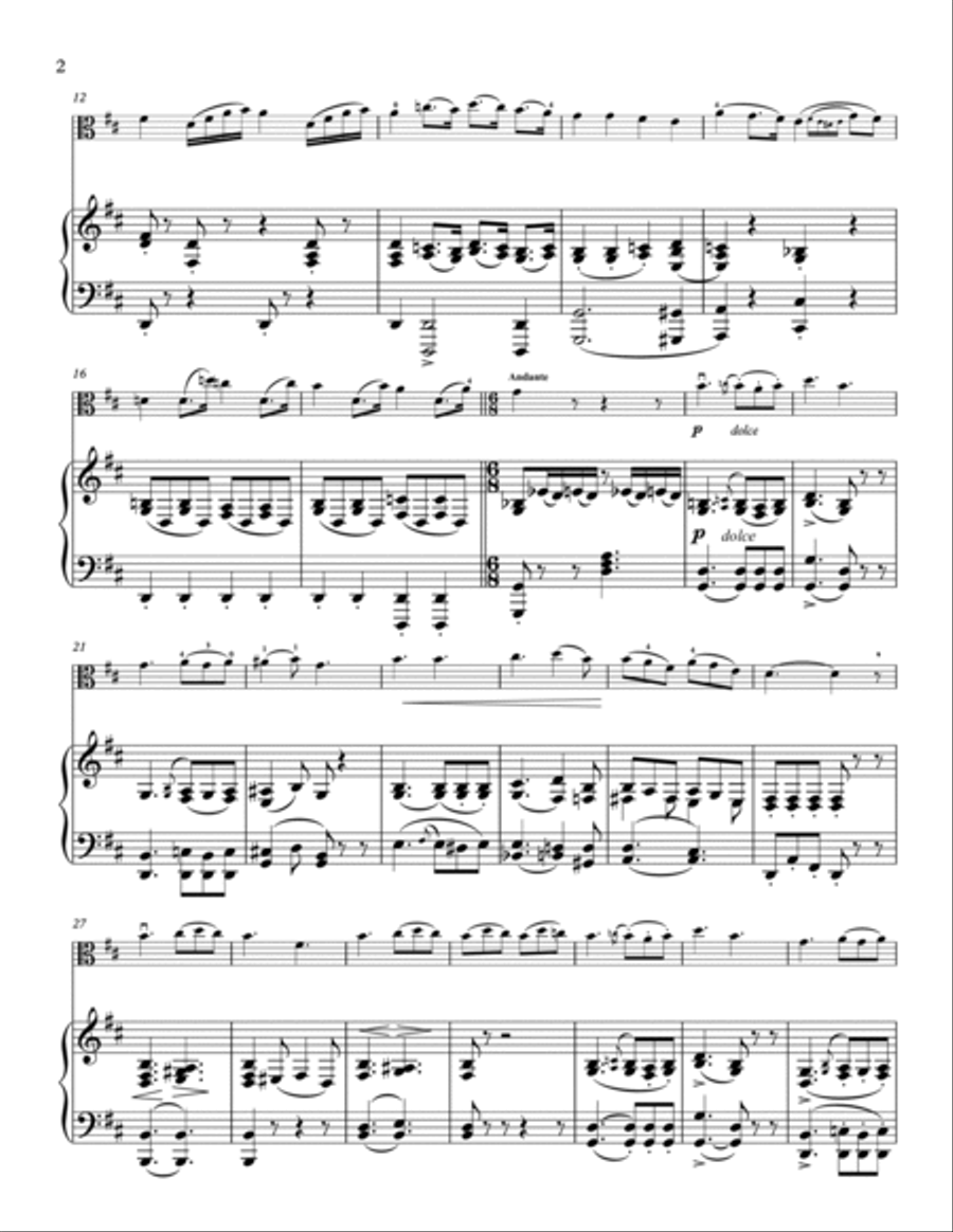 Fantasy No. 1 from 12 Easy Fantasies for Viola and Piano Piano Accompaniment scores gallery preview page 4