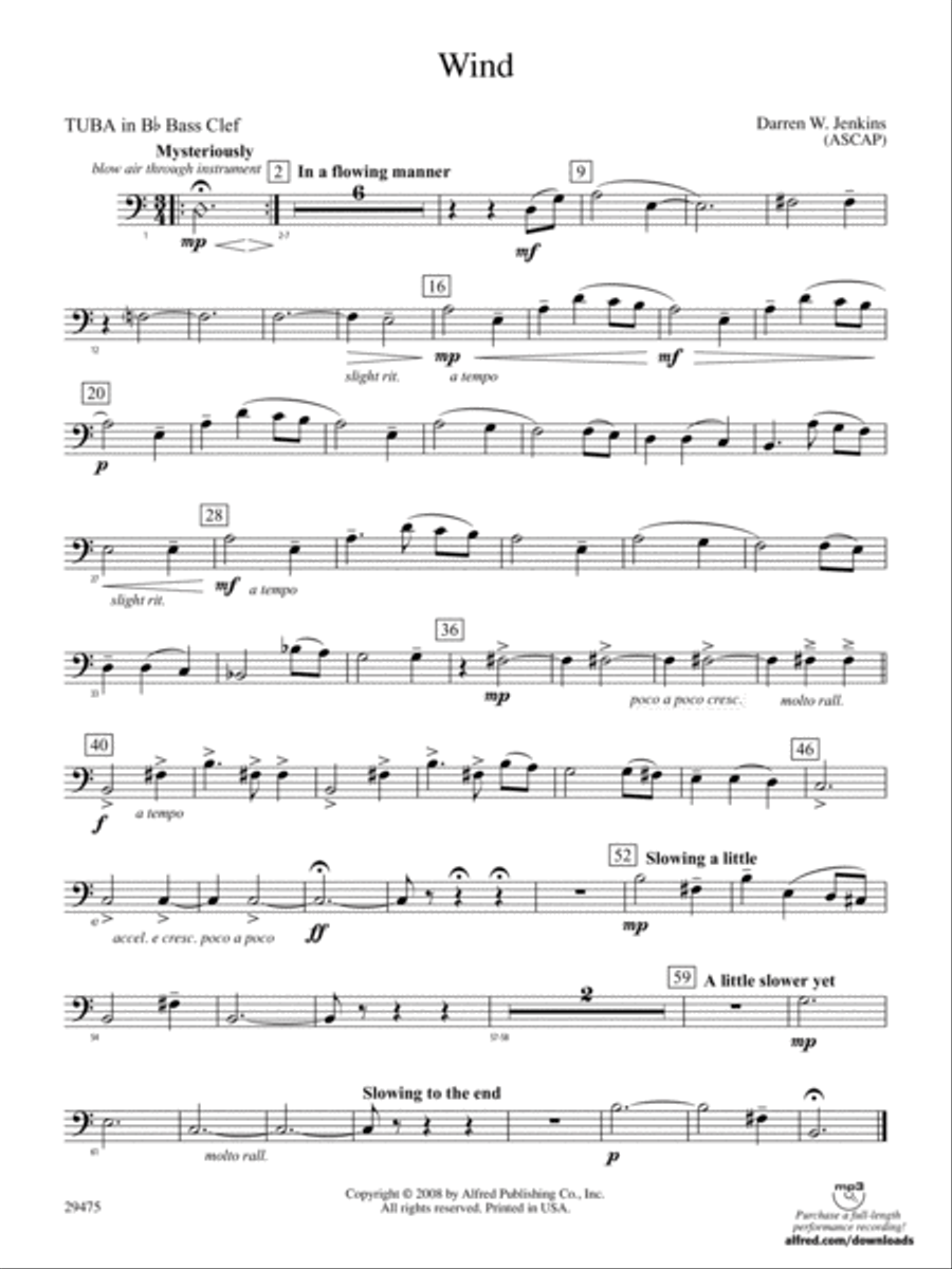 Wind: (World Part) B-flat Tuba B.C. Concert Band scores gallery preview page 1
