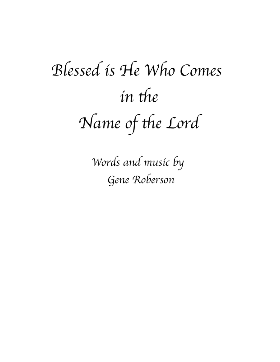 Blessed is He Who Comes in the Name of the Lord SA scores gallery preview page 1