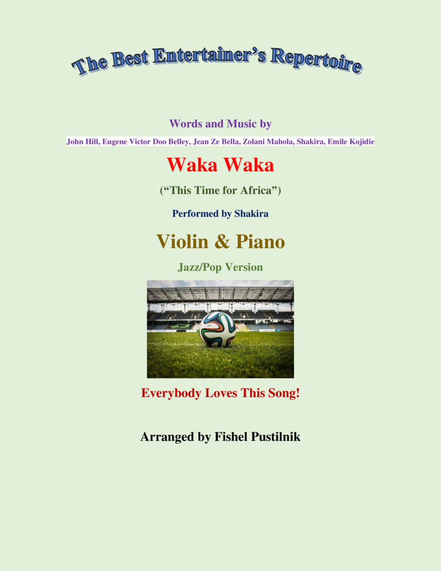 Waka Waka (this Time For Africa) Violin Solo scores gallery preview page 1