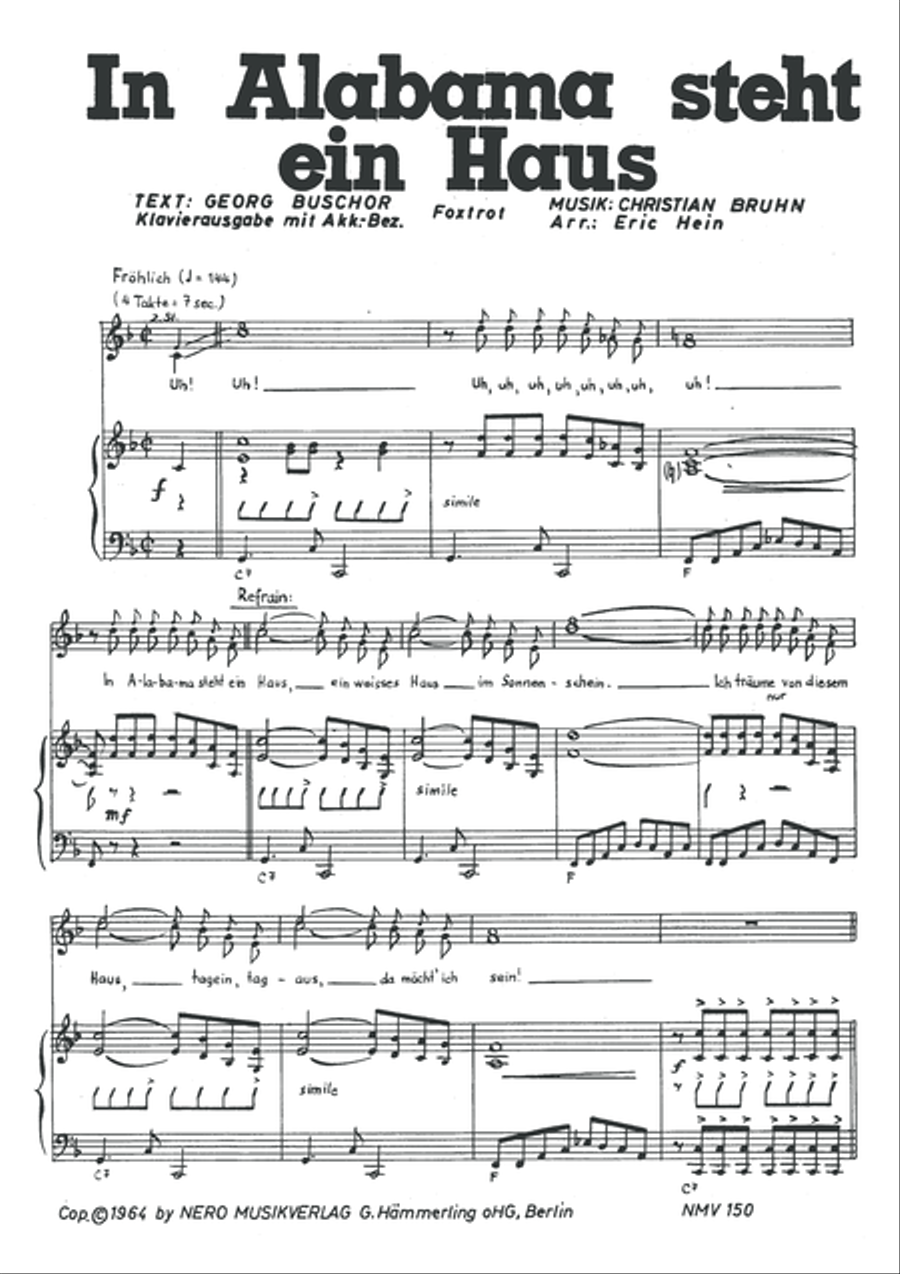 In Alabama steht ein Haus Piano, Vocal scores gallery preview page 3