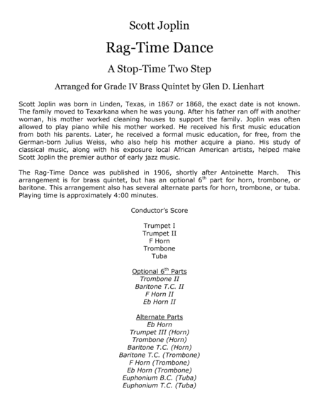 Ragtime Dance (Brass Quintet) image number null