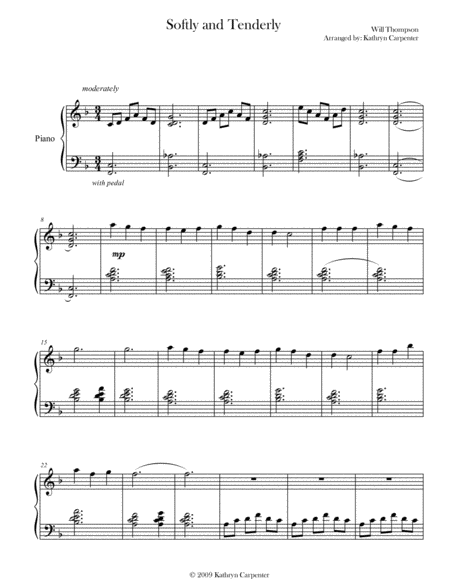 Softly and Tenderly (Piano)