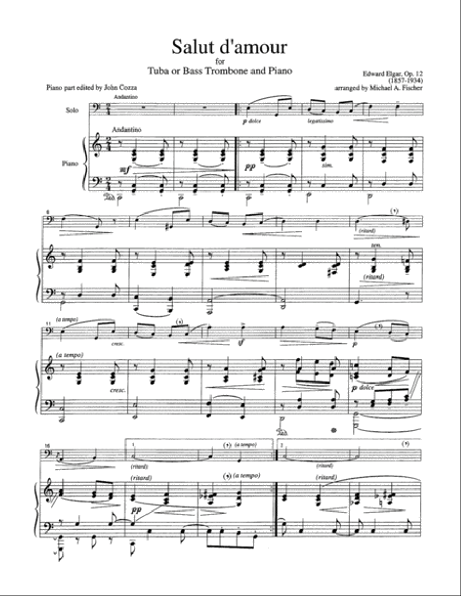 Salut d'Amour Tuba scores gallery preview page 3