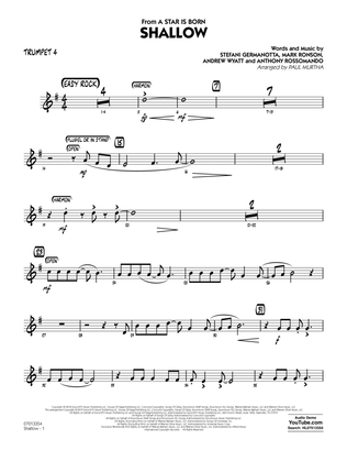 Book cover for Shallow (from A Star Is Born) (arr. Paul Murtha) - Trumpet 4