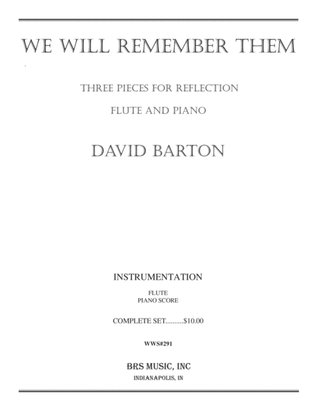 We Will Remember Them for Flute and Piano
