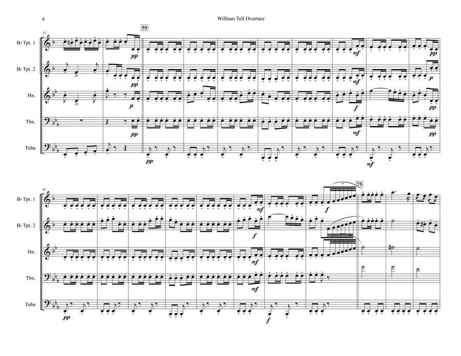William Tell Overture - Brass Quintet Brass Quintet scores gallery preview page 4