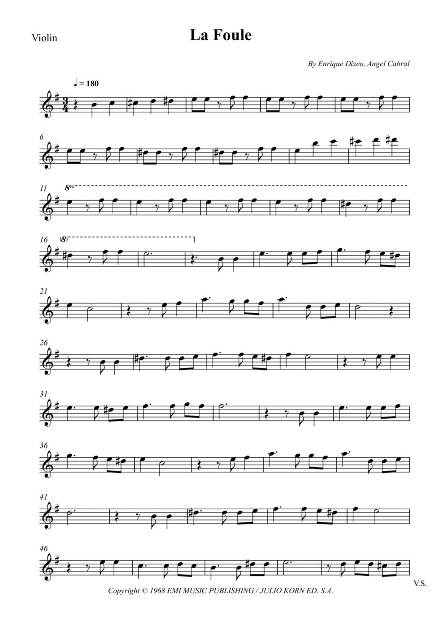 La Foule Violin Solo scores gallery preview page 1