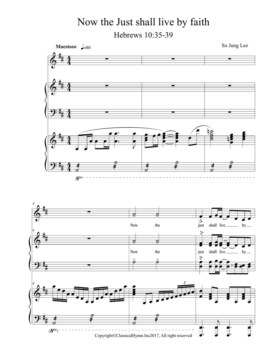 Now the Just shall live by faith Choir scores gallery preview page 1