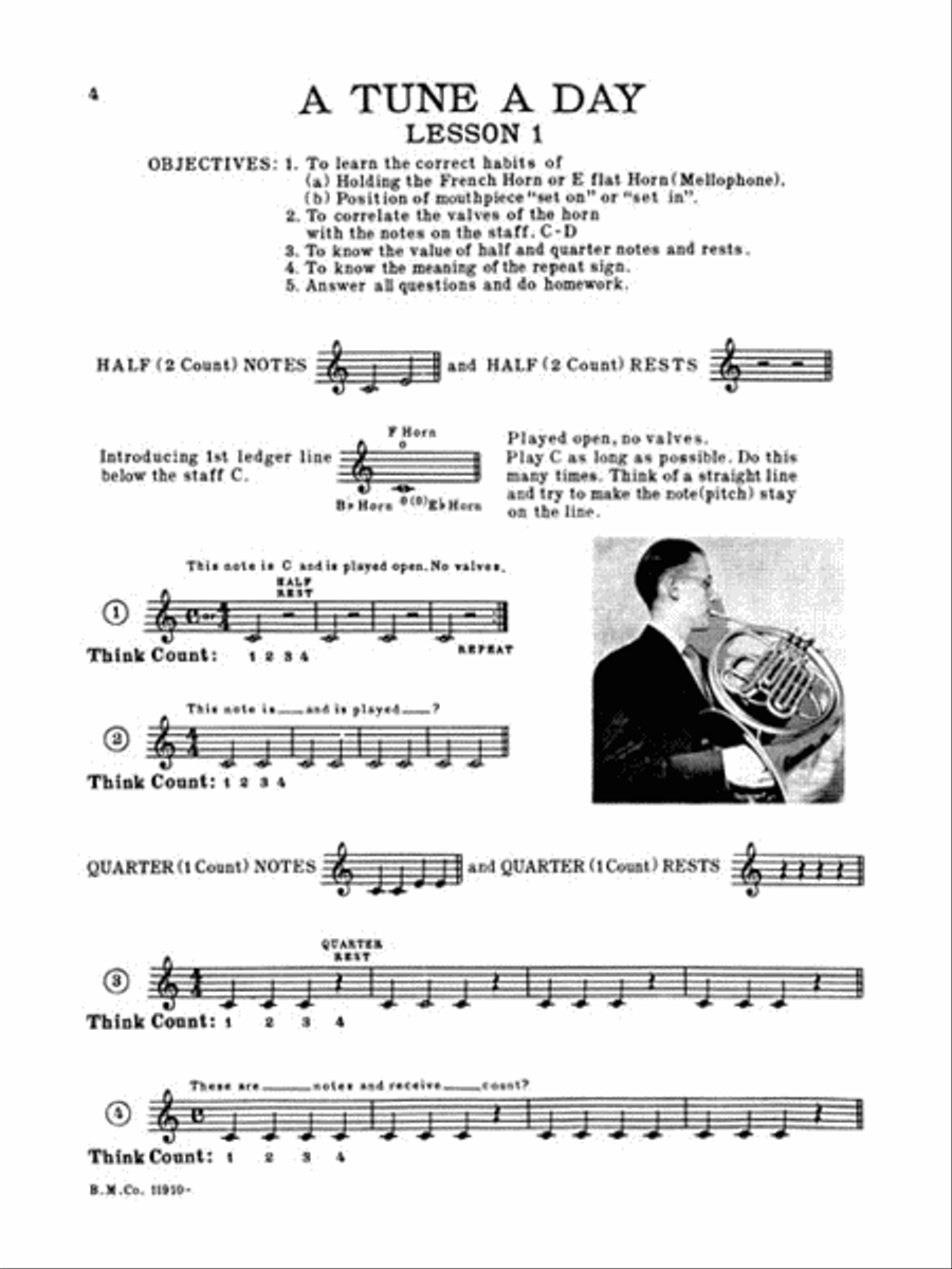 A Tune a Day – French Horn Concert Band Methods scores gallery preview page 2