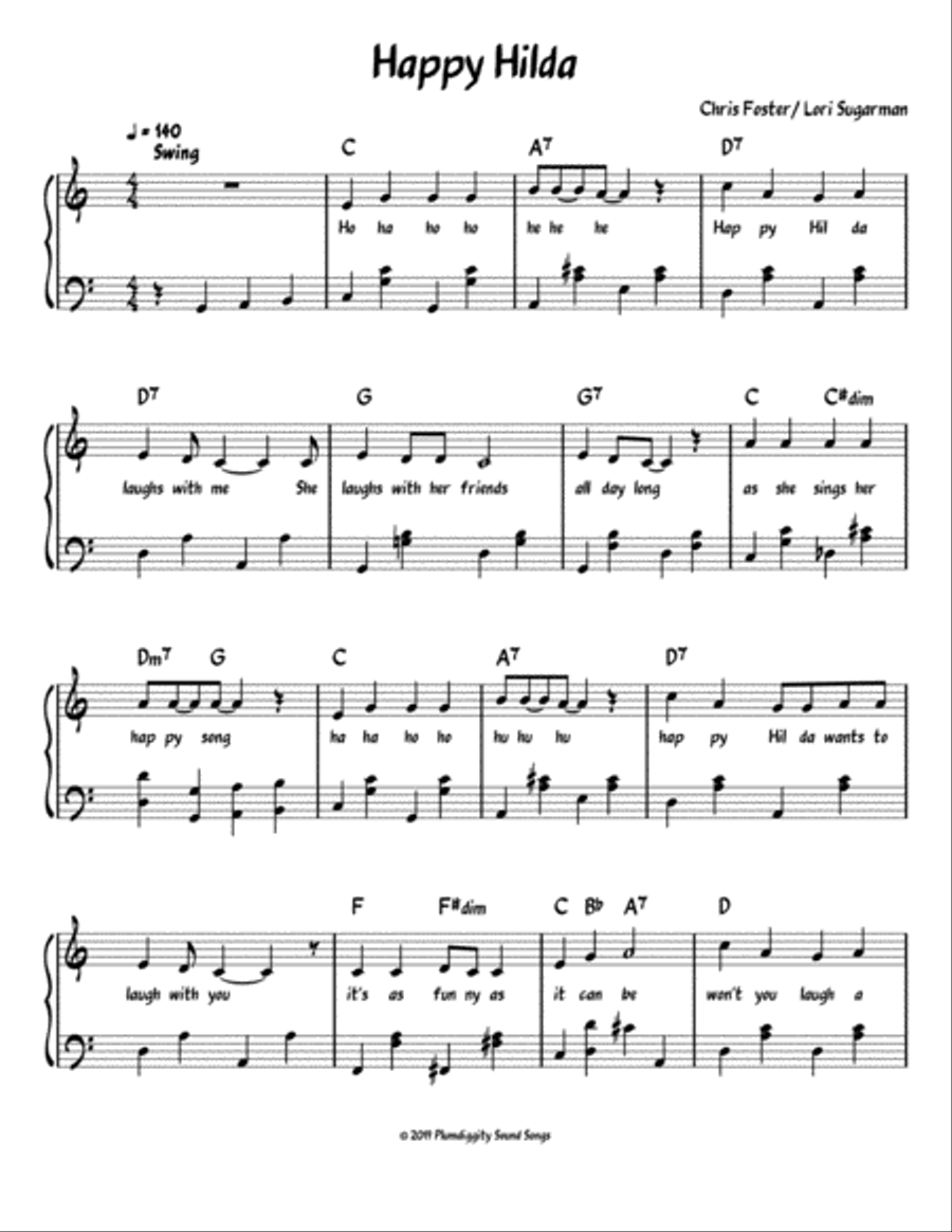 Happy Hilda - Piano/Vocal/Guitar Piano, Vocal, Guitar scores gallery preview page 1