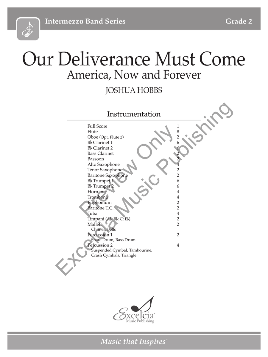 Our Deliverance Must Come (Score) Concert Band scores gallery preview page 2