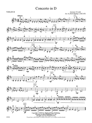 Concerto in D: 2nd Violin