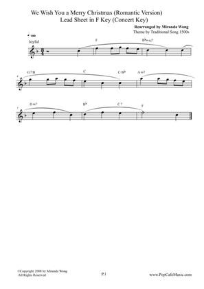 We Wish You a Merry Christmas in F Key - Lead Sheet