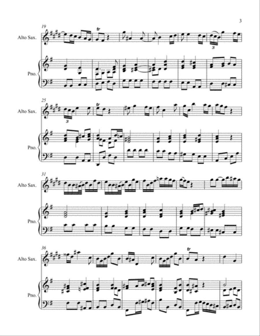 Alto Sonata in E Minor II. Allegro Alto Saxophone scores gallery preview page 3