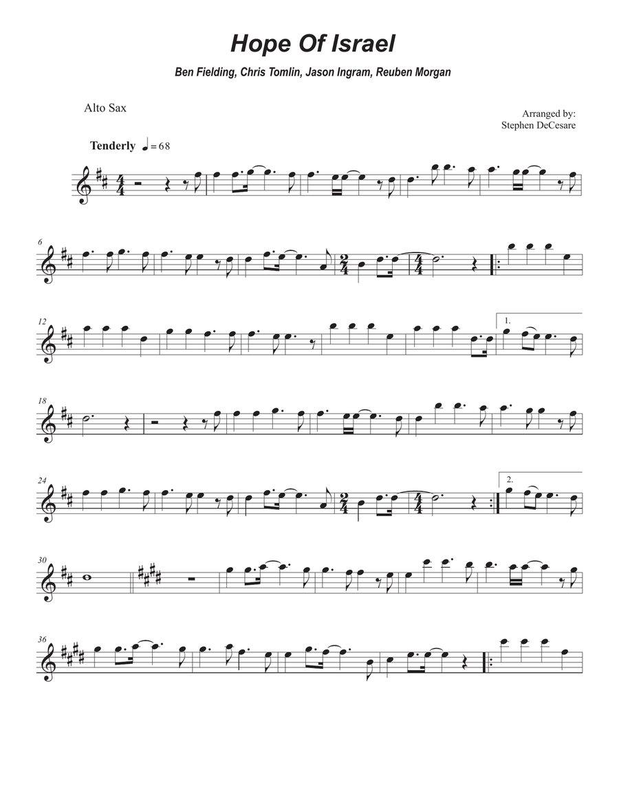Hope Of Israel Alto Saxophone scores gallery preview page 4