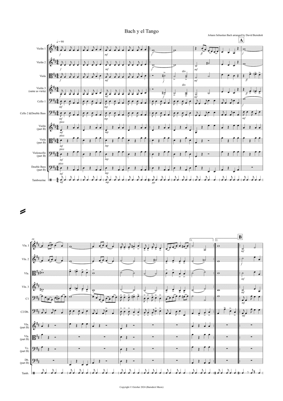 Bach y el Tango for Beginner and Advanced String Orchestra String Orchestra scores gallery preview page 1