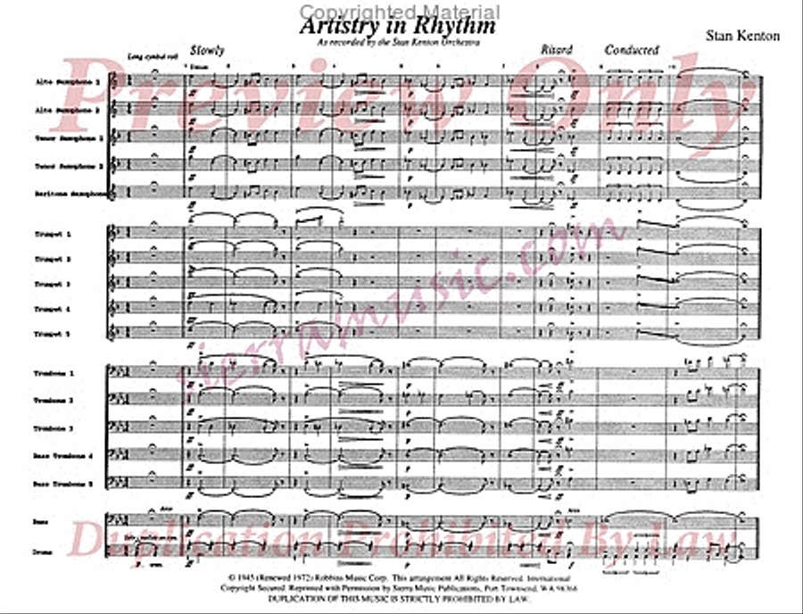 Artistry In Rhythm (short v.) Jazz Ensemble scores gallery preview page 2
