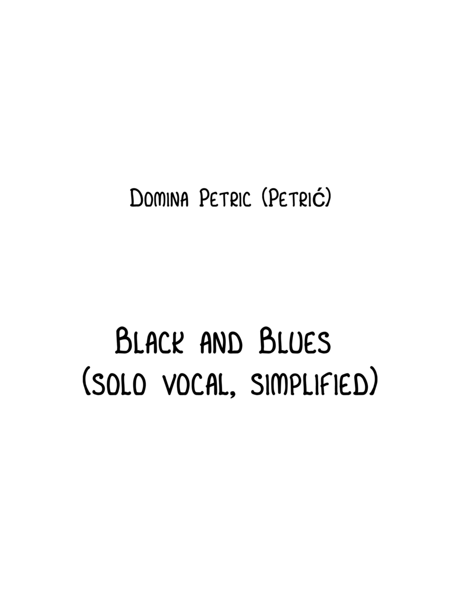 Black and Blues Black and Blues Alto Voice scores gallery preview page 1