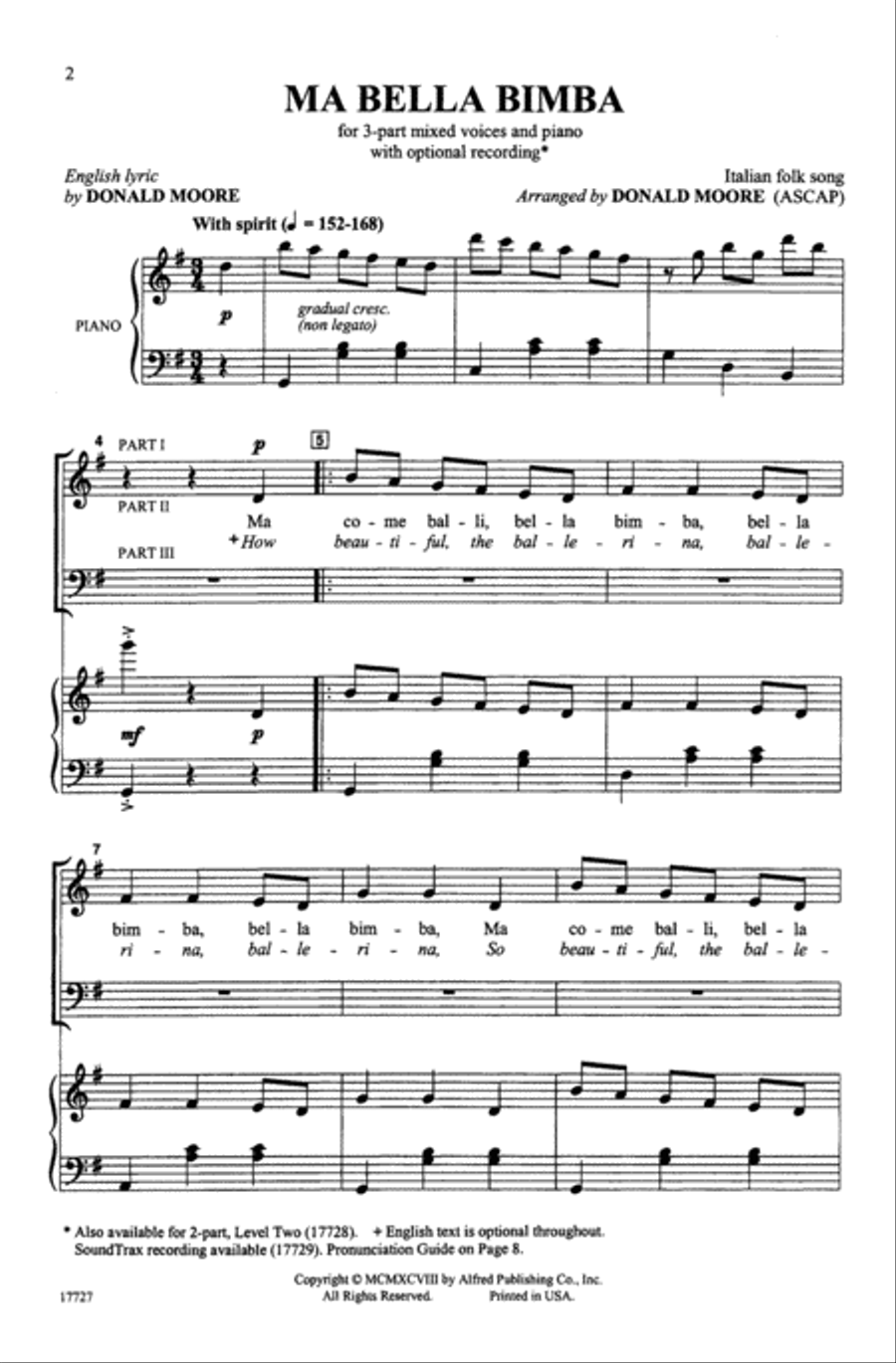 Ma Bella Bimba 3-Part scores gallery preview page 9