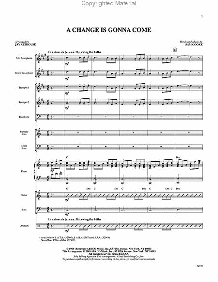 A Change Is Gonna Come Choir scores gallery preview page 2