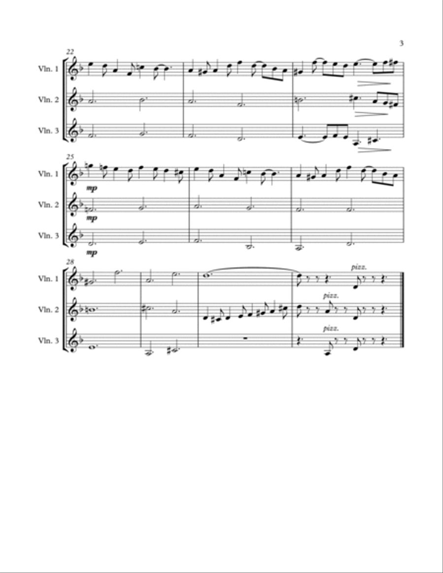 Dandiprat for three violins String Trio scores gallery preview page 3