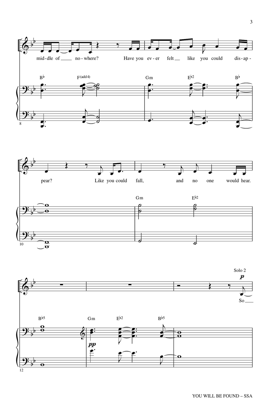 You Will Be Found (from Dear Evan Hansen) (arr. Mac Huff) SSA scores gallery preview page 2