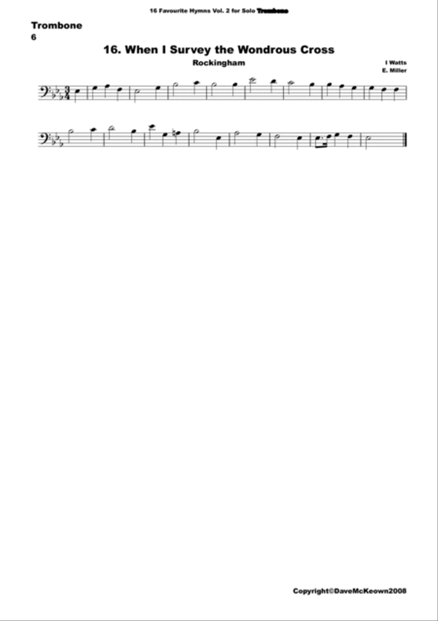 16 Favourite Hymns Vol.2 for solo Trombone Piano scores gallery preview page 6