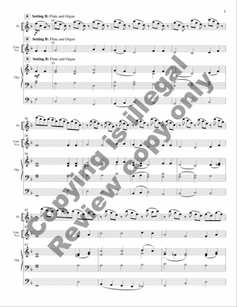 A Festive Hymn Setting on Beach Spring Unison Choir scores gallery preview page 12