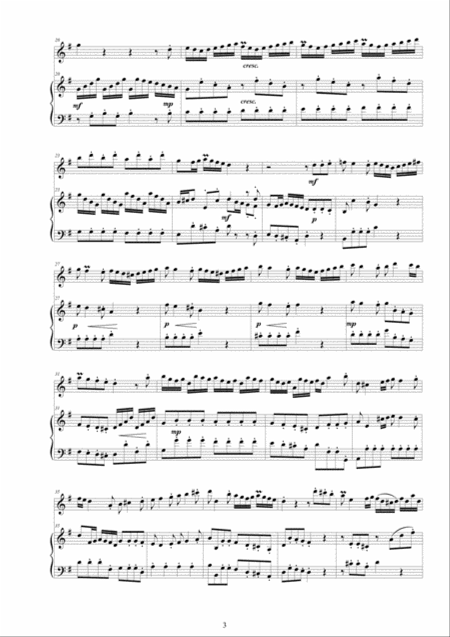 Pergolesi - Flute Concerto in G major for Flute and Cembalo (or Piano) Pergolesi - Flute Concerto in G major for Flute and Cembalo (or Piano) Flute scores gallery preview page 3
