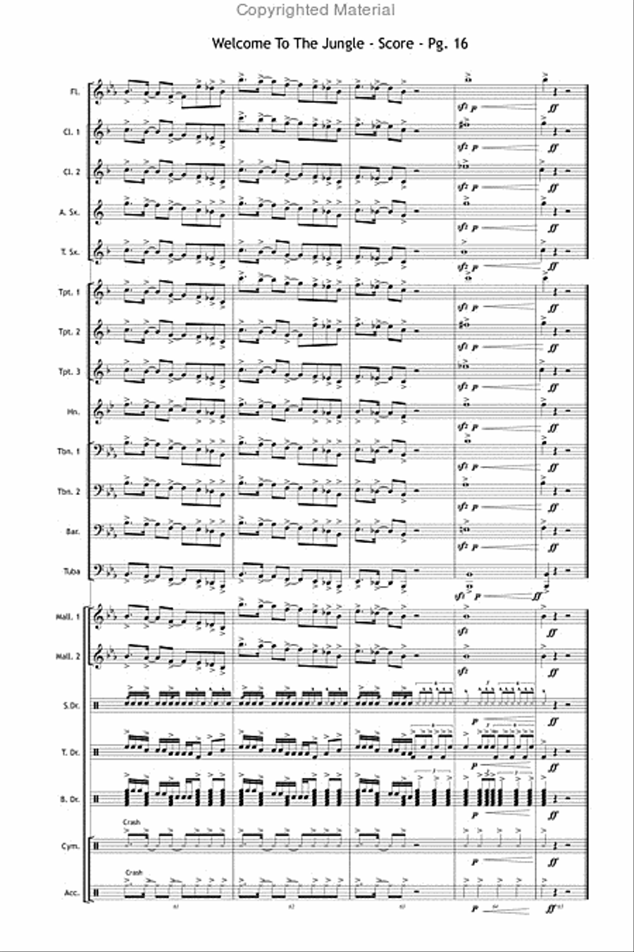 Welcome to the Jungle Welcome to the Jungle Marching Band scores gallery preview page 17