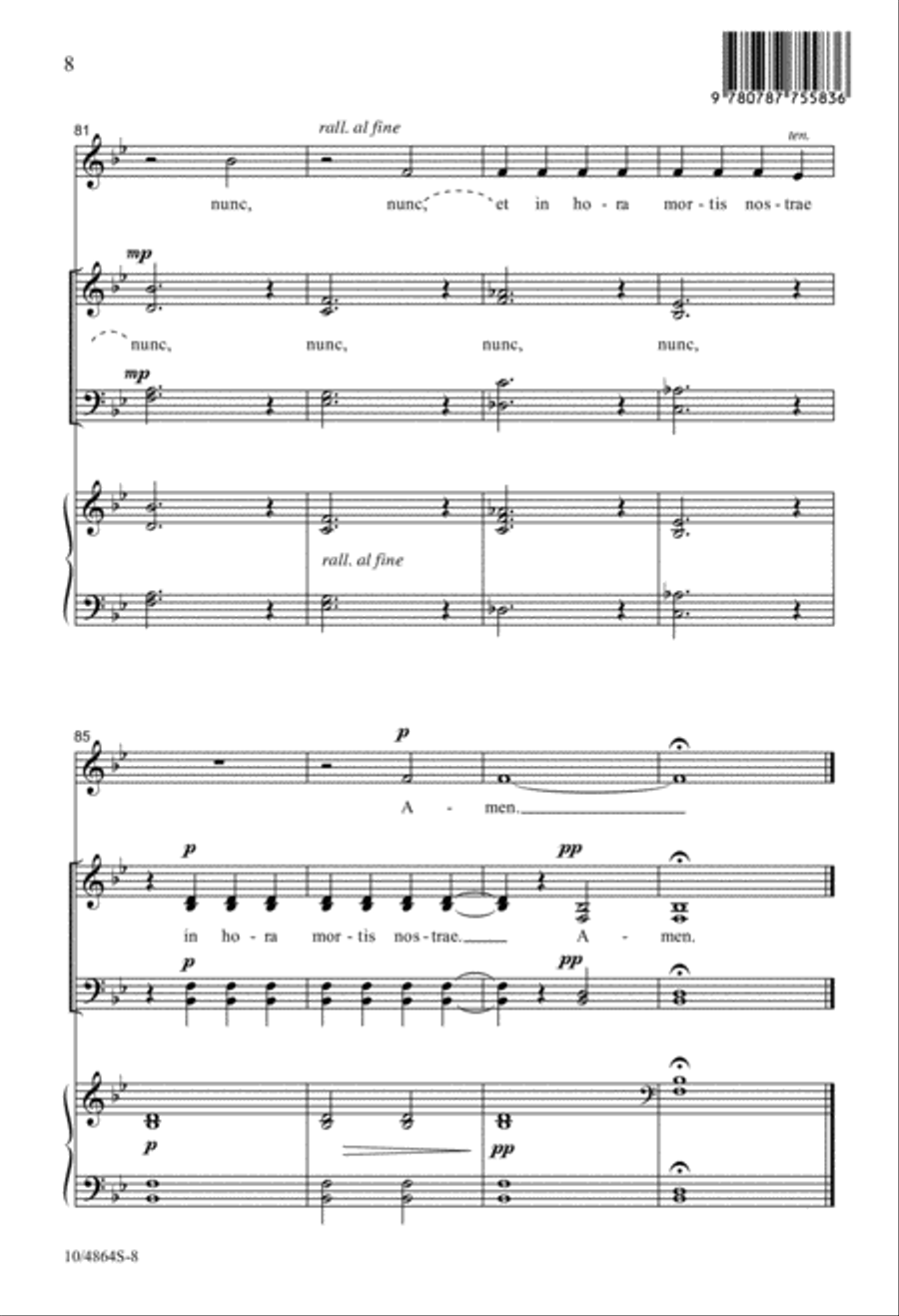 Ave Maria Ave Maria 4-Part scores gallery preview page 8