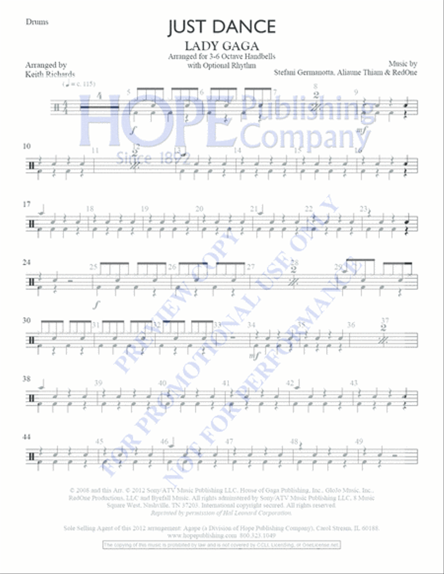 Just Dance Just Dance Handbell Choir scores gallery preview page 4