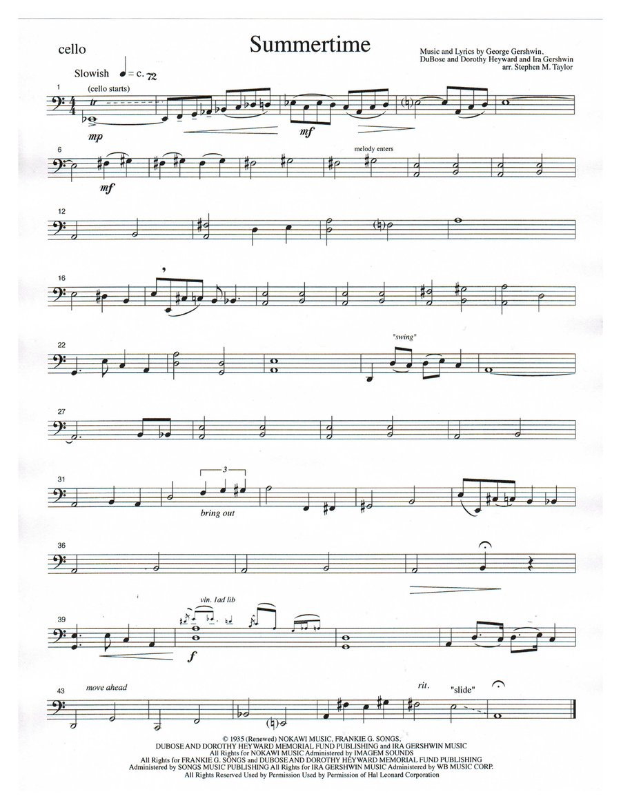 Summertime Summertime String Quartet scores gallery preview page 4