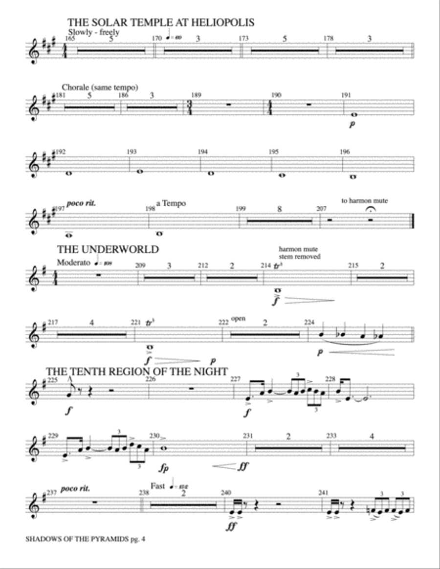 Shadows of the Pyramids: 5th Trumpet Concert Band scores gallery preview page 4