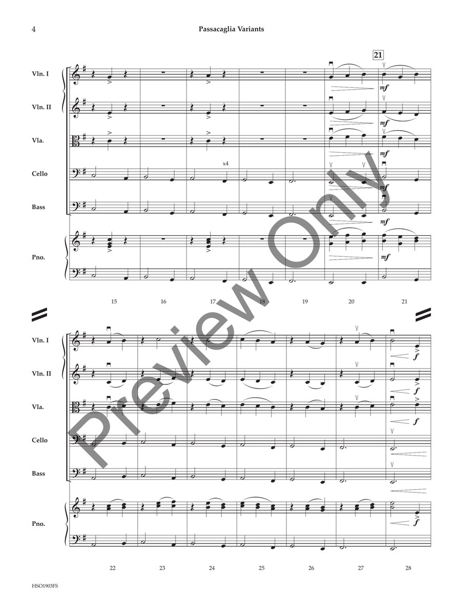 Passacaglia Variants String Orchestra scores gallery preview page 3