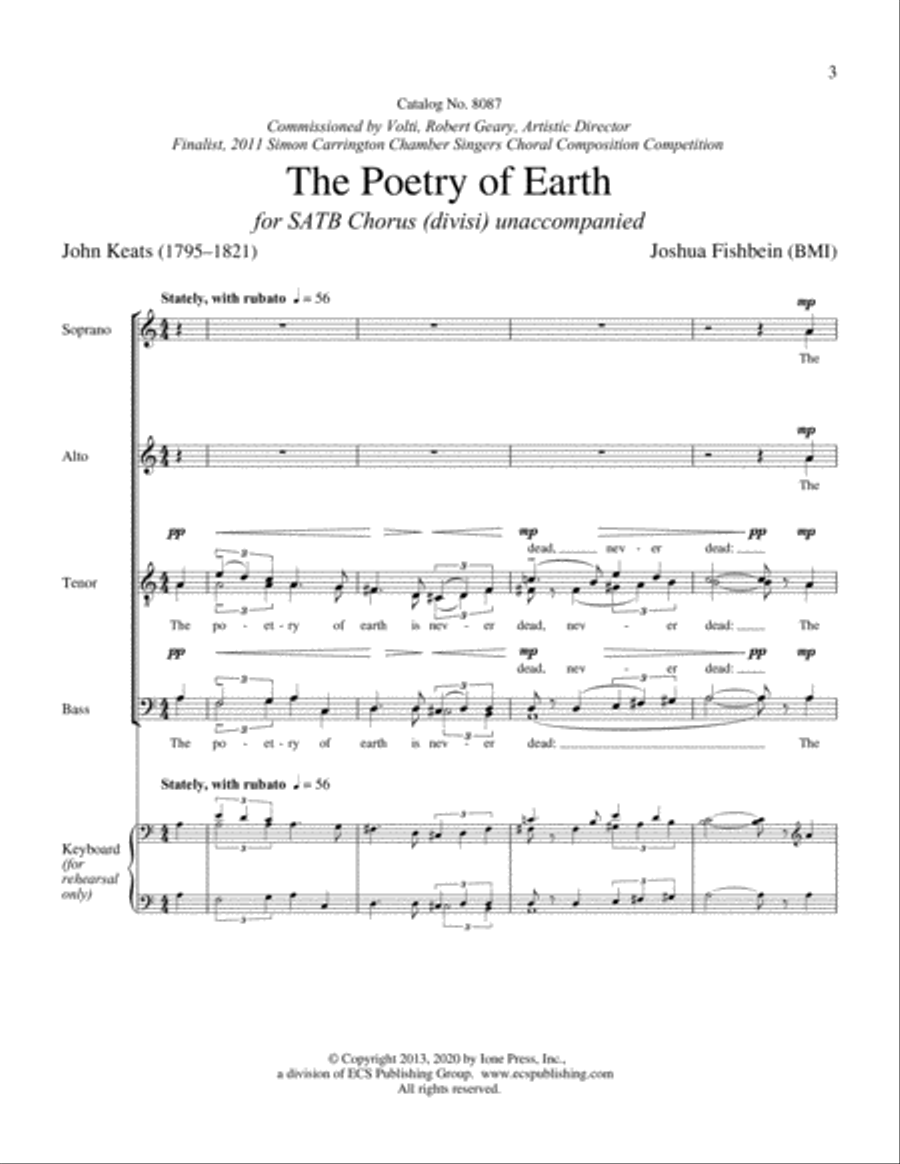 The Poetry of Earth Divisi scores gallery preview page 2
