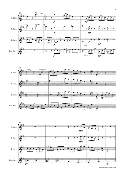 Giga from Corelli Sonata in D minor: Saxophone Quartet image number null