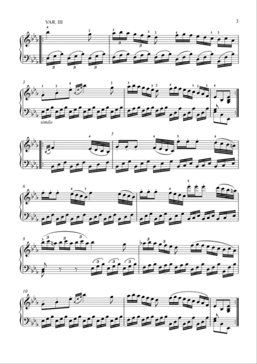 Mozart-12 Variations on La belle Françoise, K.353 Piano Solo scores gallery preview page 4